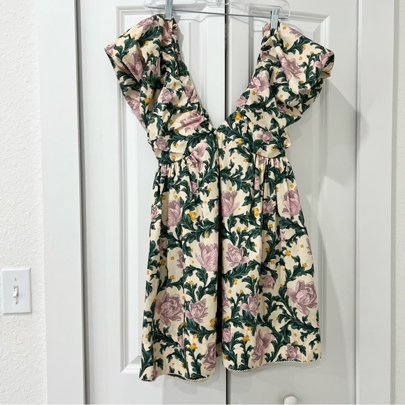 Agua by Agua Bendita Horizonte Puff Sleeve Babydoll Dress Peonia Aurora Floral - Picture 4 of 7